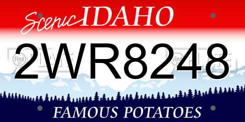 2WR8248 Idaho License Plate