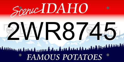 2WR8745 Idaho License Plate