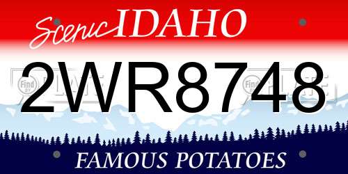 2WR8748 Idaho License Plate