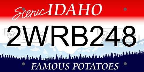 2WRB248 Idaho License Plate