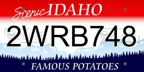 2WRB748 Idaho License Plate