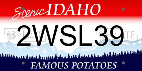 2WSL39 Idaho License Plate