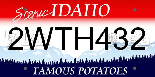 2WTH432 Idaho License Plate