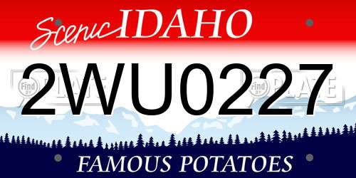 2WU0227 Idaho License Plate