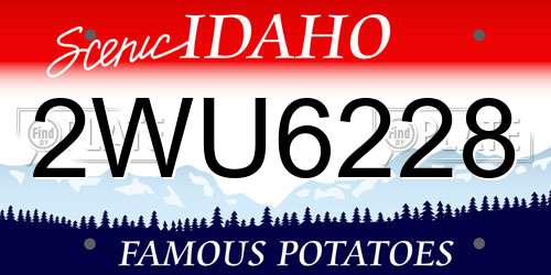 2WU6228 Idaho License Plate