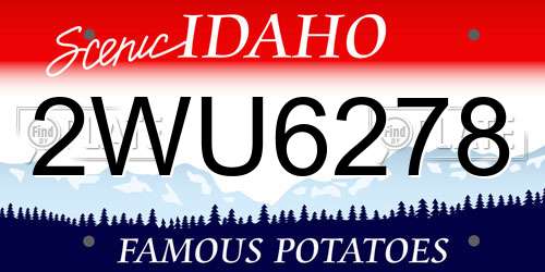 2WU6278 Idaho License Plate