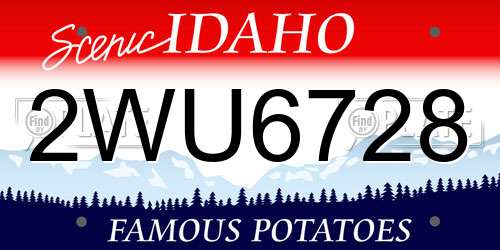 2WU6728 Idaho License Plate