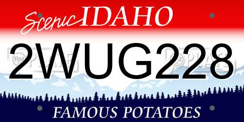 2WUG228 Idaho License Plate