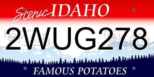 2WUG278 Idaho License Plate
