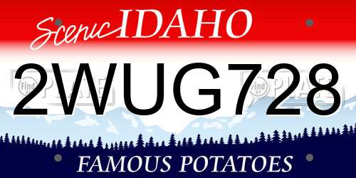 2WUG728 Idaho License Plate