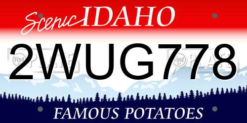 2WUG778 Idaho License Plate