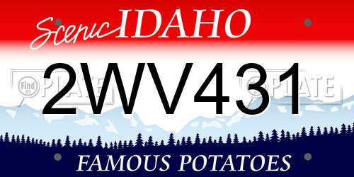 2WV431 Idaho License Plate