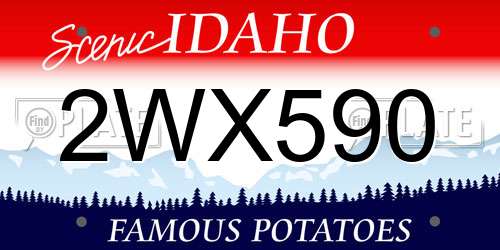 2WX590 Idaho License Plate