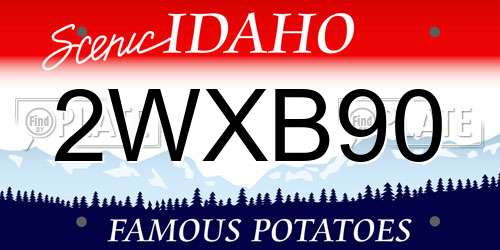 2WXB90 Idaho License Plate