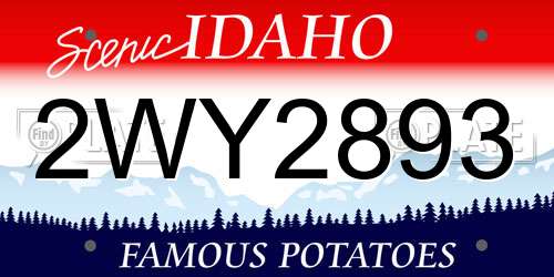 2WY2893 Idaho License Plate