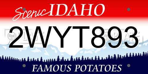 2WYT893 Idaho License Plate