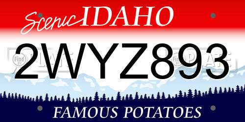 2WYZ893 Idaho License Plate