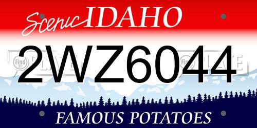 2WZ6044 Idaho License Plate