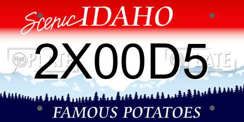 2X00D5 Idaho License Plate