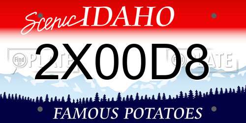 2X00D8 Idaho License Plate