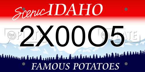 2X00O5 Idaho License Plate