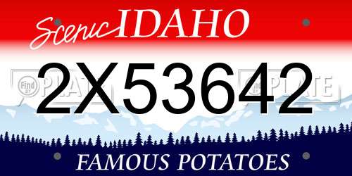 2X53642 Idaho License Plate