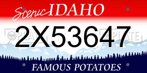 2X53647 Idaho License Plate