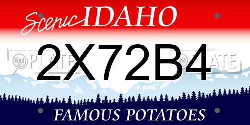 2X72B4 Idaho License Plate