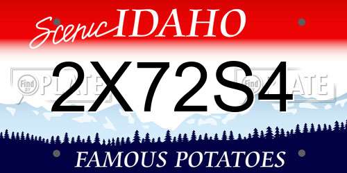 2X72S4 Idaho License Plate