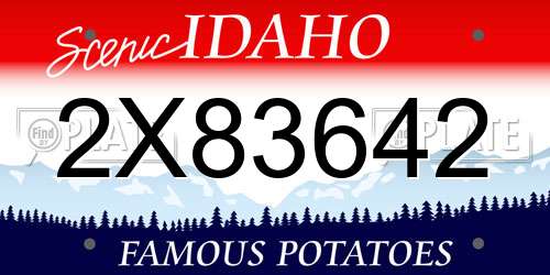 2X83642 Idaho License Plate