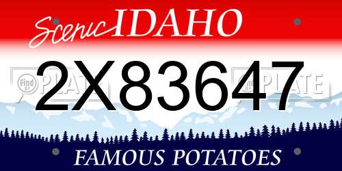 2X83647 Idaho License Plate