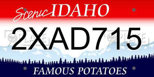2XAD715 Idaho License Plate