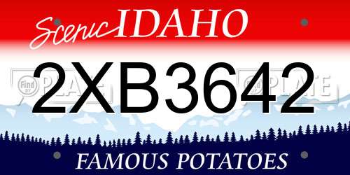 2XB3642 Idaho License Plate