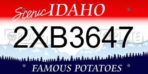 2XB3647 Idaho License Plate