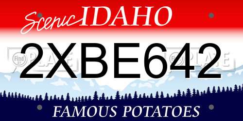 2XBE642 Idaho License Plate