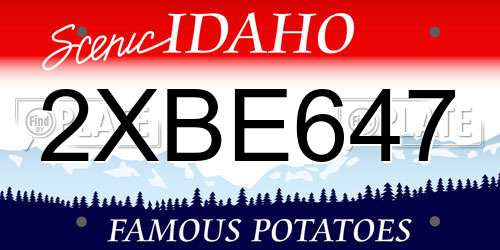2XBE647 Idaho License Plate