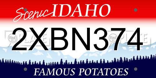 2XBN374 Idaho License Plate