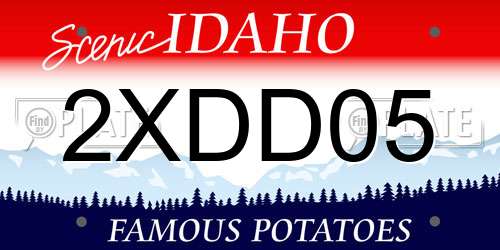 2XDD05 Idaho License Plate