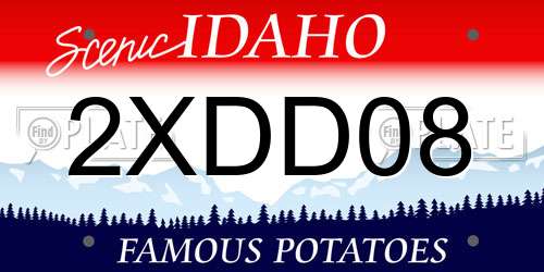2XDD08 Idaho License Plate
