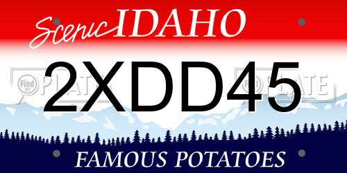 2XDD45 Idaho License Plate