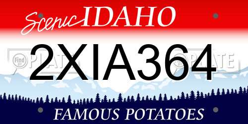 2XIA364 Idaho License Plate