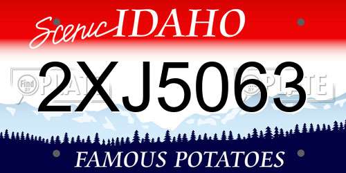 2XJ5063 Idaho License Plate