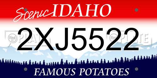 2XJ5522 Idaho License Plate