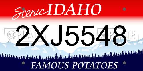 2XJ5548 Idaho License Plate