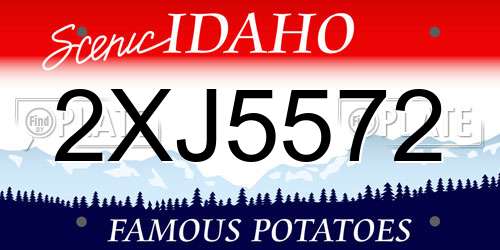 2XJ5572 Idaho License Plate