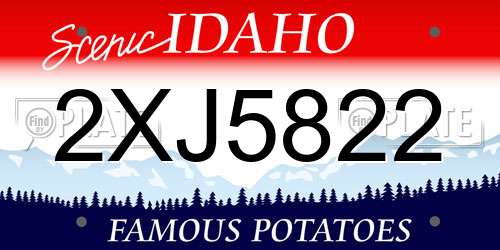 2XJ5822 Idaho License Plate