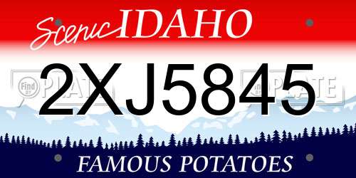2XJ5845 Idaho License Plate