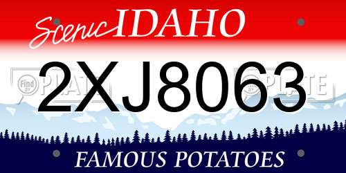 2XJ8063 Idaho License Plate
