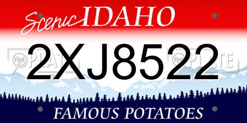 2XJ8522 Idaho License Plate