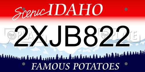 2XJB822 Idaho License Plate